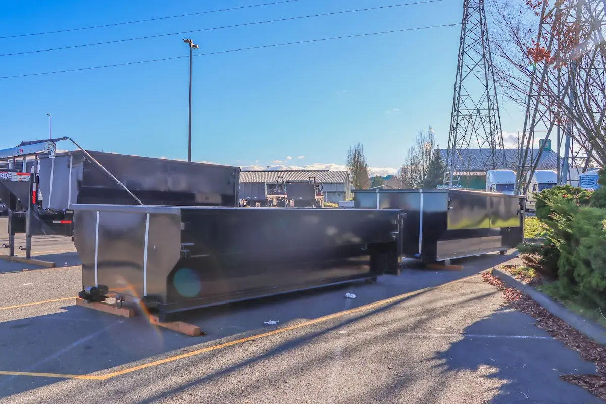 Roll-off dumpster ready for waste disposal at job site for Commercial Dumpster Rental in Adrian